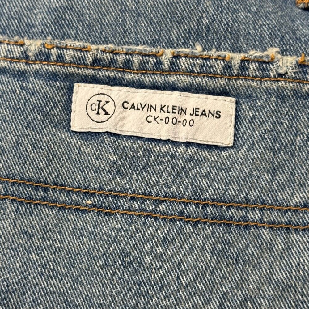 Vtg Calvin Klein Jeans Denim Bib Overalls Women Blue Carpenter Y2K 90s Medium - Picture 3 of 6